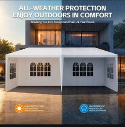 10'x20' Outdoor Canopy Party Wedding Tent White Gazebo Pavilion with warranty