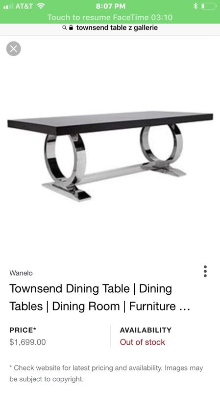 Zgallerie Dining Table Townsend For In Martinez Ca Offerup
