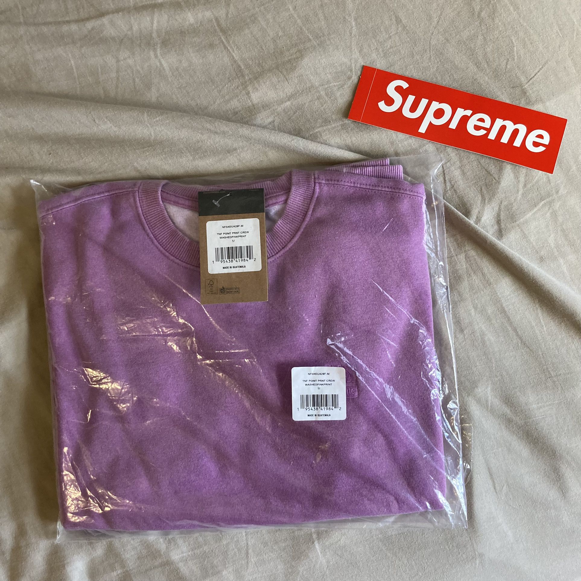 Supreme X The North Face Long Sleeve Crew Pink - Size Medium