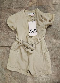 Zara girls light olive 🫒 green romper new