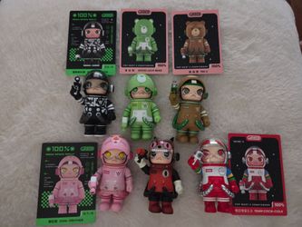 6 Asst POP MART Mega Space Molly Original With Cards Mini Figurines