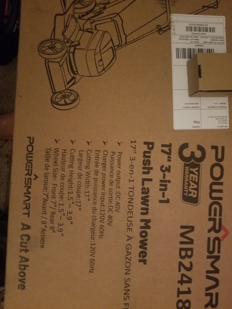 POWERSMART LAWNMOWER...CORDLESS