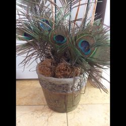 Peacock Artificial plant in ceramic pot