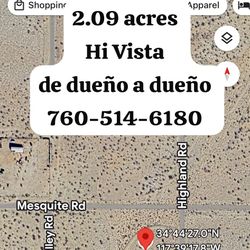 Terreno De Venta En Hi Vista 2.09 Acres De Dueño A Dueño 