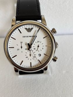 Emporio Armani Men's Three Hand, Automatic or Chronograph Watch with Leather Band