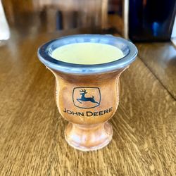 Leather Bound Yerba Cup Gourd with John Deere Logo