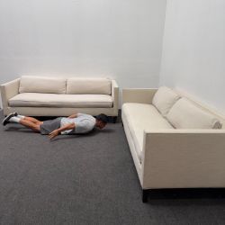 2x Cream West Elm Sofas (Identical) - Orig Retail is 3k - Minor Stains - Can Deliver - Light Beige