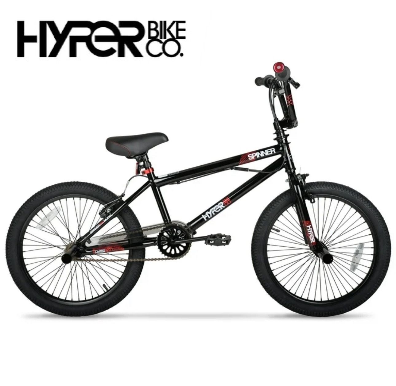 Hyper 20" Bicycles Boy's Spinner BMX Bike for Kids, Black, Age Group 8 to 13, Child, Tween