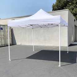 $90 (New in Box) Heavy-duty 10x10 ft outdoor ez pop up canopy party tent instant shades w/ carry bag (white/blue) 