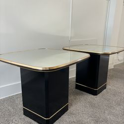 Art Deco mirror side tables