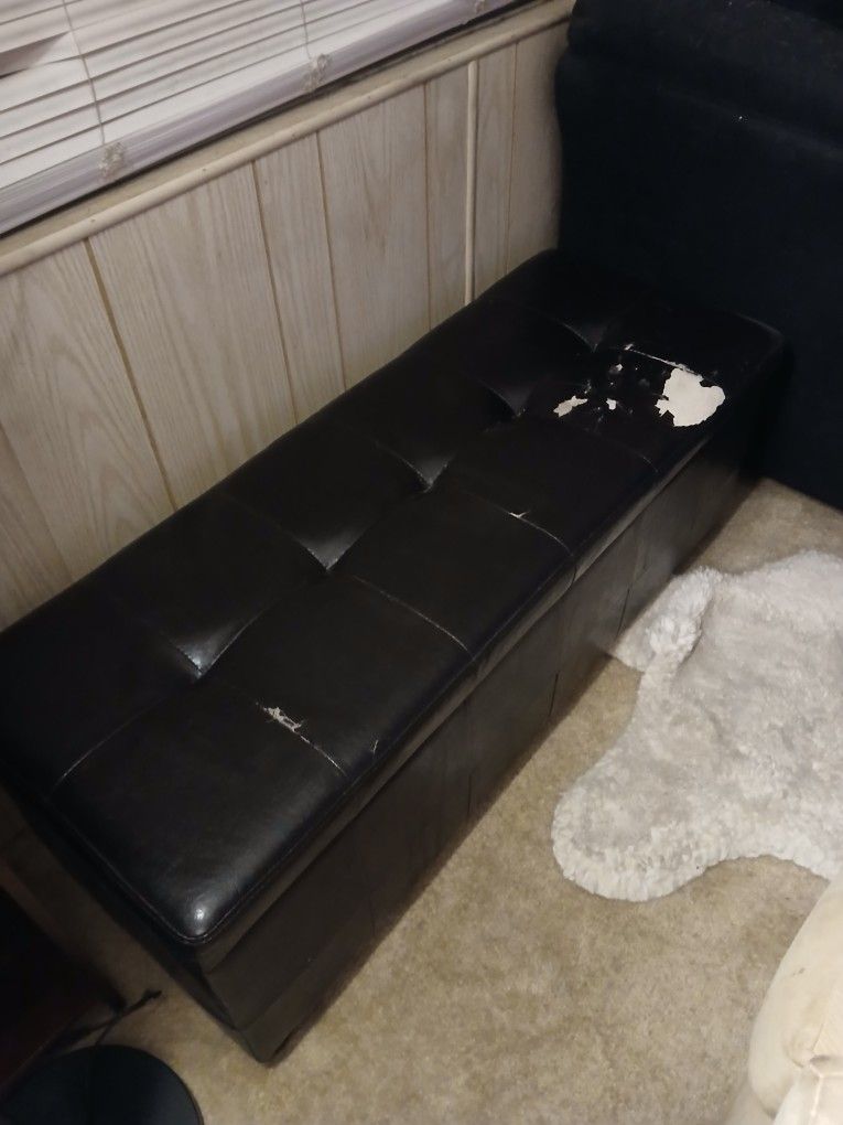 Large Black Ottoman With Storage