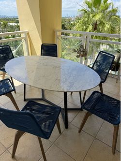 Marble table + 6 chairs