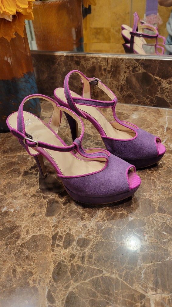 Elle Purple High Heels Size 8