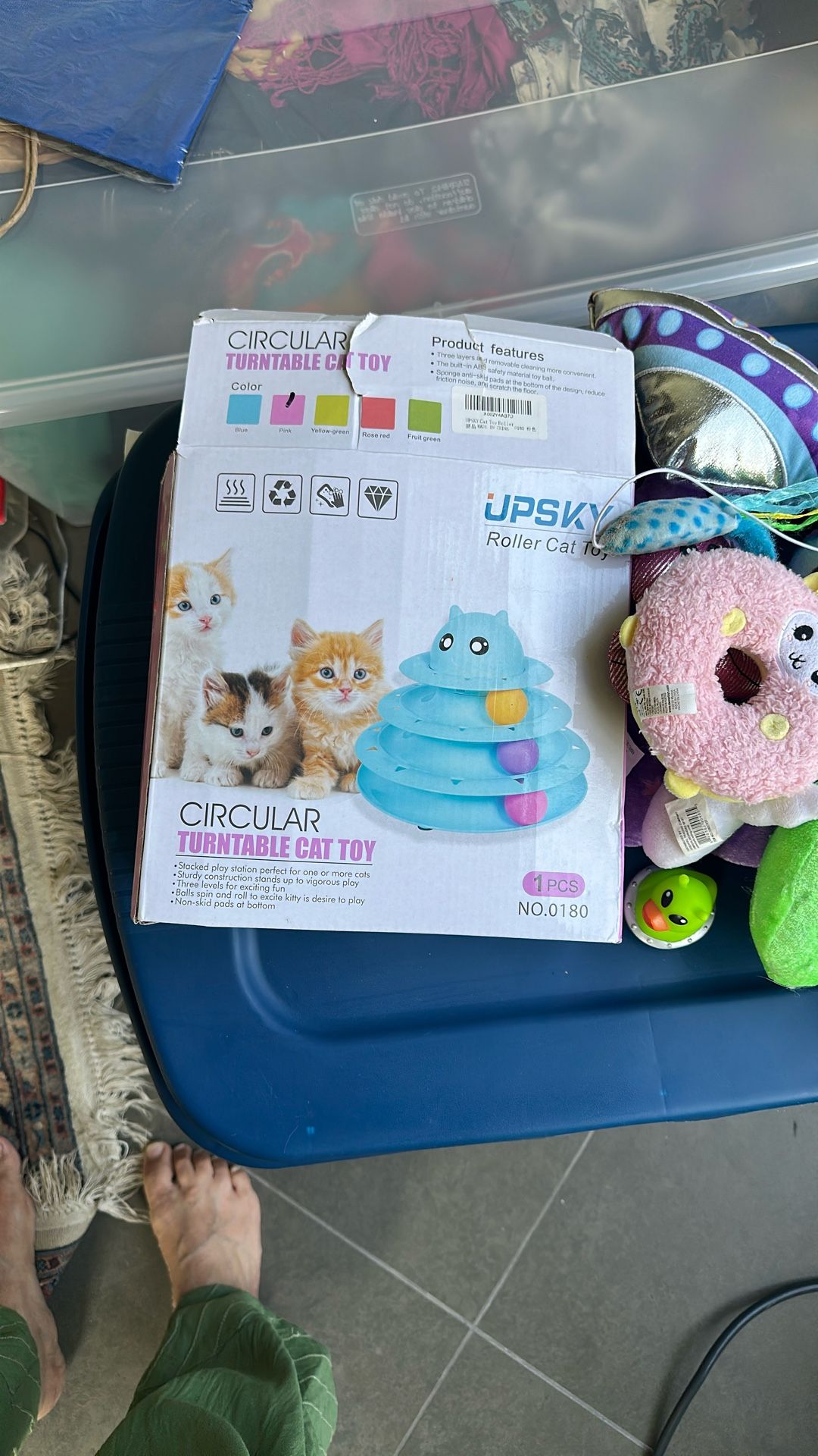 brand new circular turntable cat toys and lots of soft toys