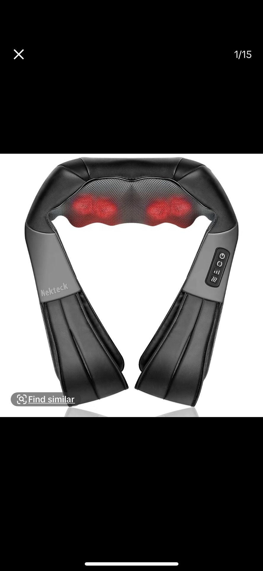 New In Box Nekteck Heated Shiatsu Neck And Back Massager