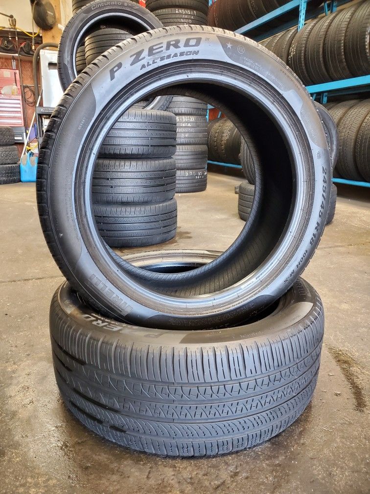 π₯ (2) 245 45 18 Pirelli PZero All Season Runflat Tires