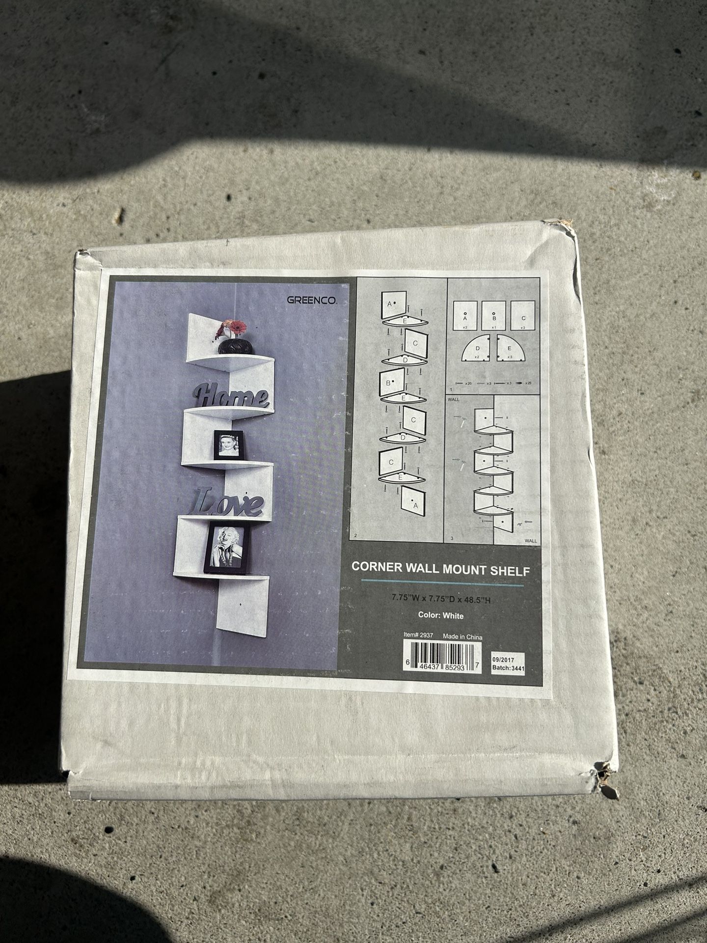 Greenco 5-Tier Wall Mount Corner Shelf in white