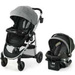 Graco Snugride Infant Carseat Carrier &  Baby Modes Stroller Travel System