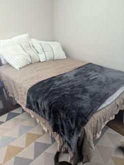 Full Size Bed set (mattress, topper, frame, dresser, and nightstand)