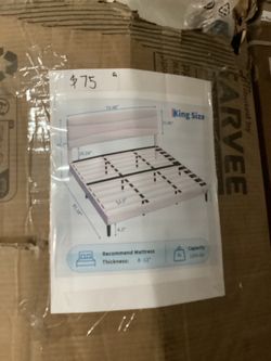 King Size Bed Frame with Headboard — $75