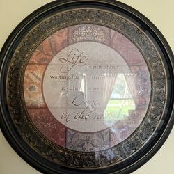 Round Framed Wall Art Inspirational Quote