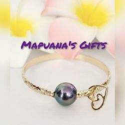 New Bangle Bracelets With Pearl Charm  