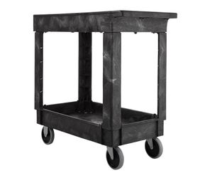 Rubbermaid Heavy-Duty Flat Handle Utility Cart - Black