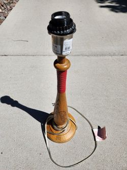 baseball lamp
height: 20.5"
no shade
works good
