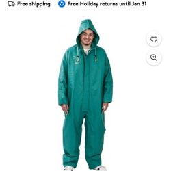 Onguard ChemTex CoverAll Chem Splash Suit Small Green Zipper Front Hood PVC Cuffs Australian Olympic Break Dancer Australia Olympics Breakdancer nylon