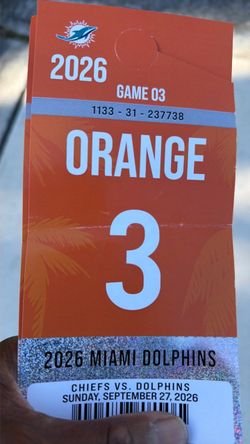 Dolphins vs Chiefs Orange Parking Passes