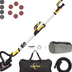 CUBEWAY Drywall Sander with Vacuum Attachment, Innovative Fixture for Ceiling Sander, Electric Drywa