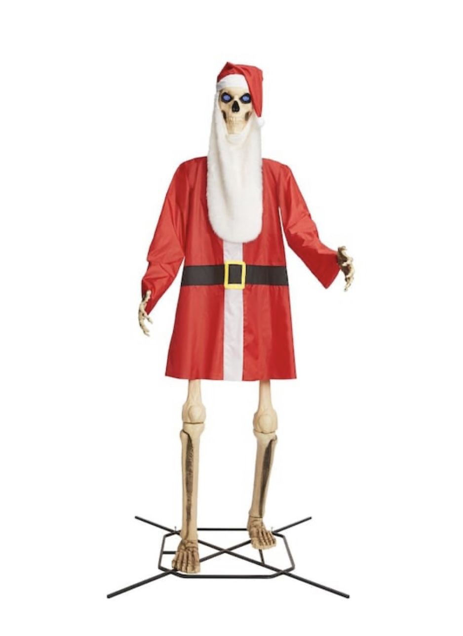 12 Ft Skeleton Santa Costume Outfit Kit