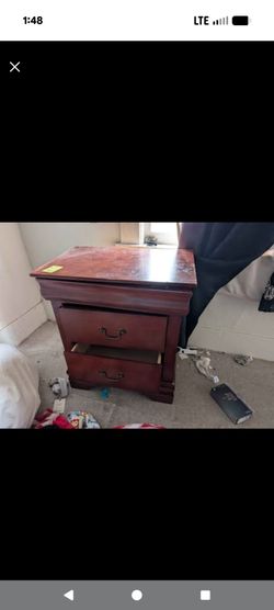 Solid wood cherry nightstand with three drawers