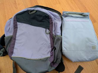 Small Kid Sized Lands End Backpack In Lavender With Free Lunch Box
