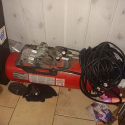 Red Portable Air Compressor with Hose