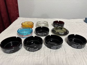 Lot of  10 casino ashtrays all pre 1984