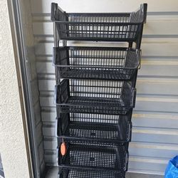 Stackable Baskets black Set Of 6