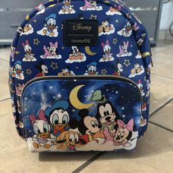 Hot topic Disney Loungefly Mickey Mouse, Minnie Mouse, Daisy Duck, Donald Duck, Goofy, And Pluto as Babies Backpack