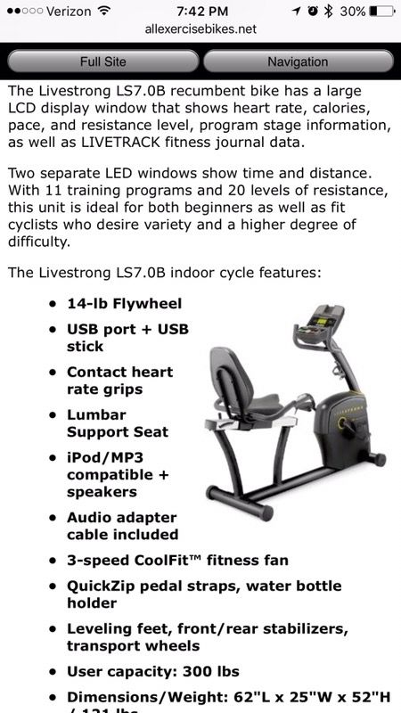 Livestrong LS 7.0B recumbent bike for Sale in Beaver Falls PA OfferUp
