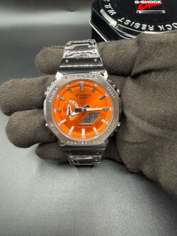 G shock full steel orange dial