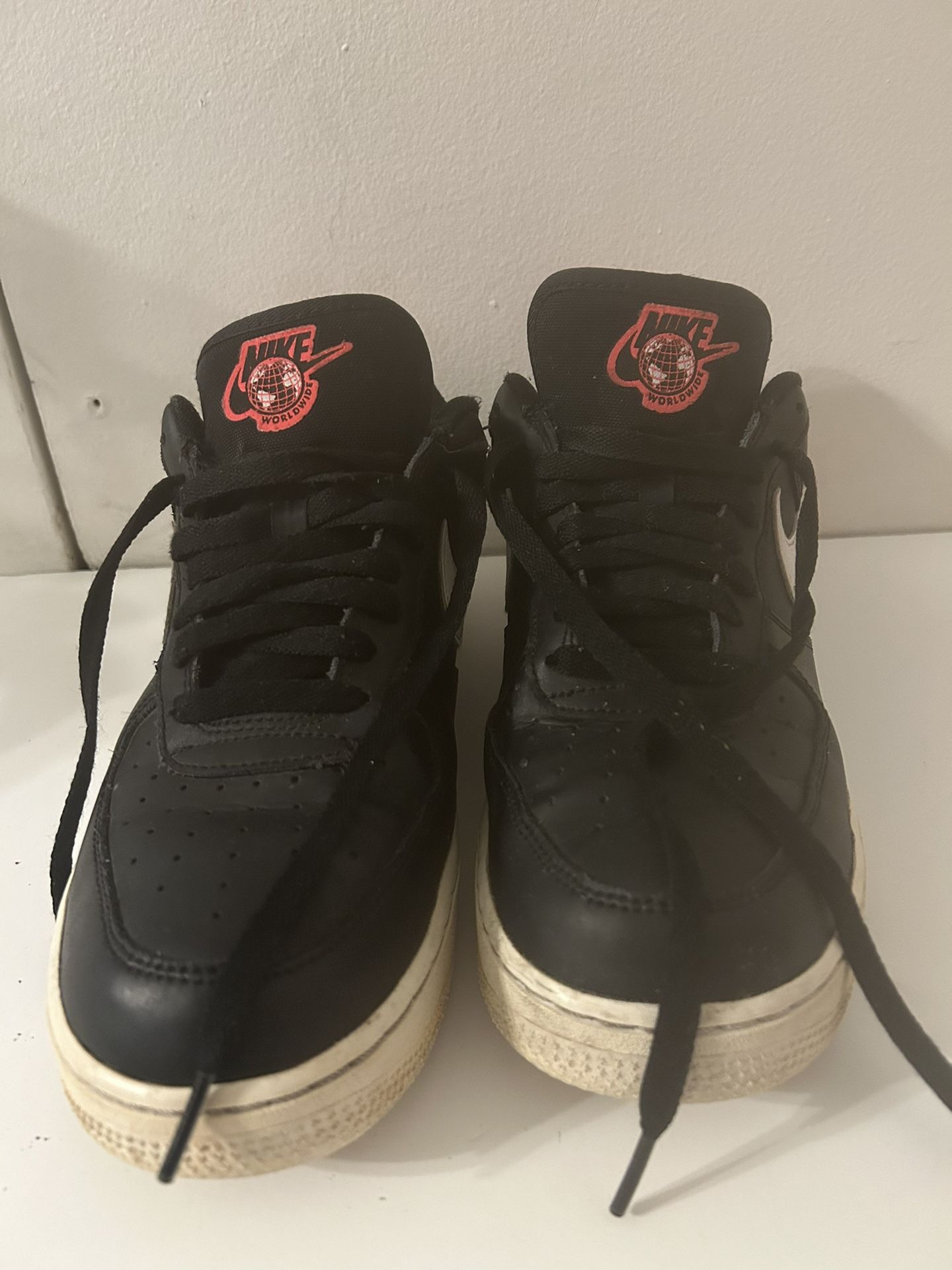 Black Nike Air Force Ones Worldwide Shoes