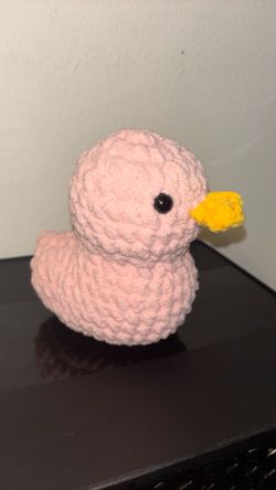 Fluffy Crocheted Pink Rubber Duck 🦆🧶
