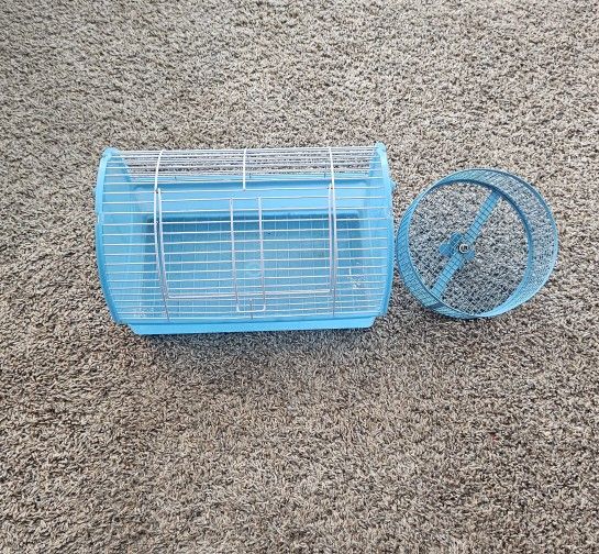 Portable Rodent Cage And Excersice Wheel