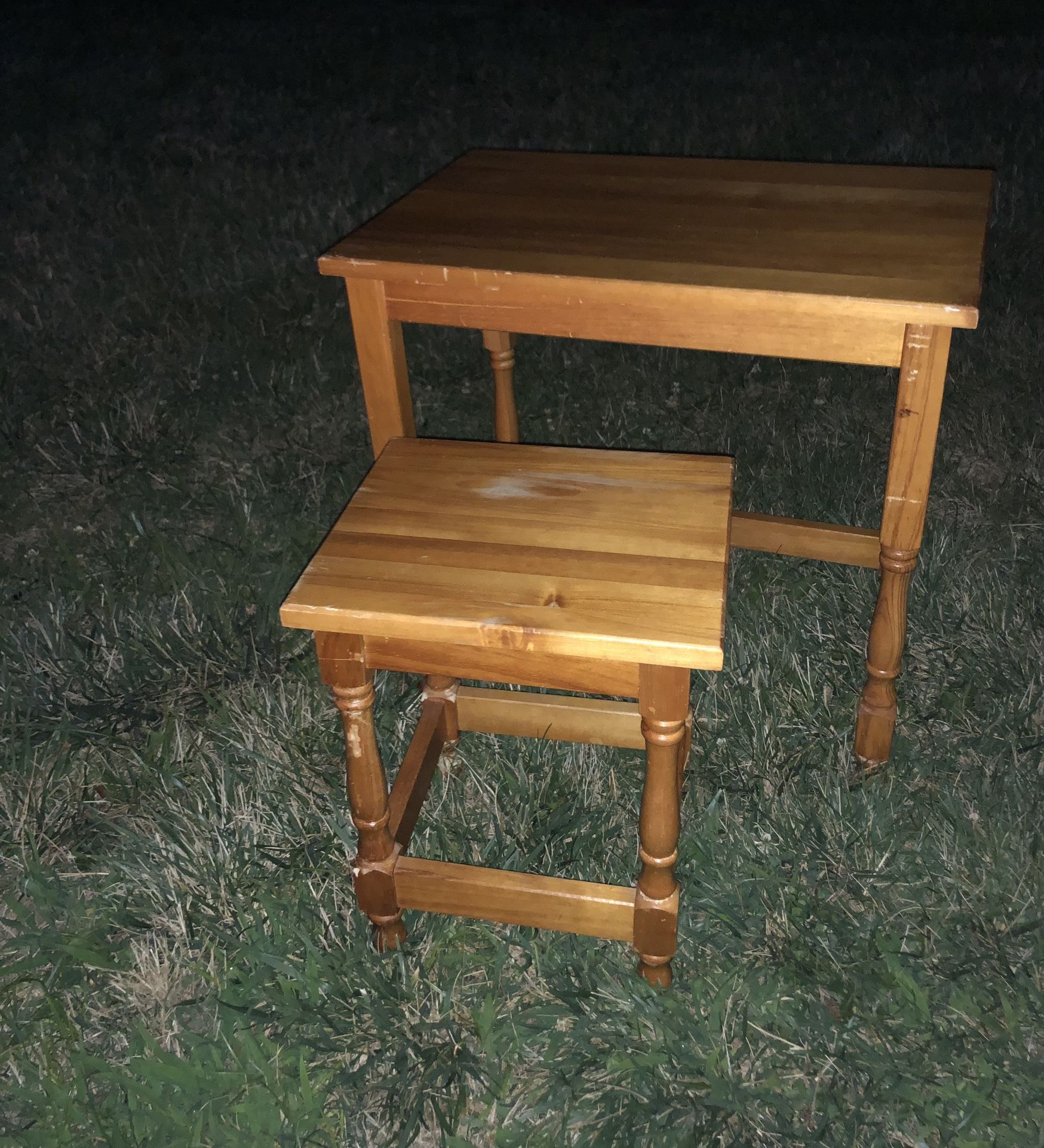 2. Wood Stacking Tables