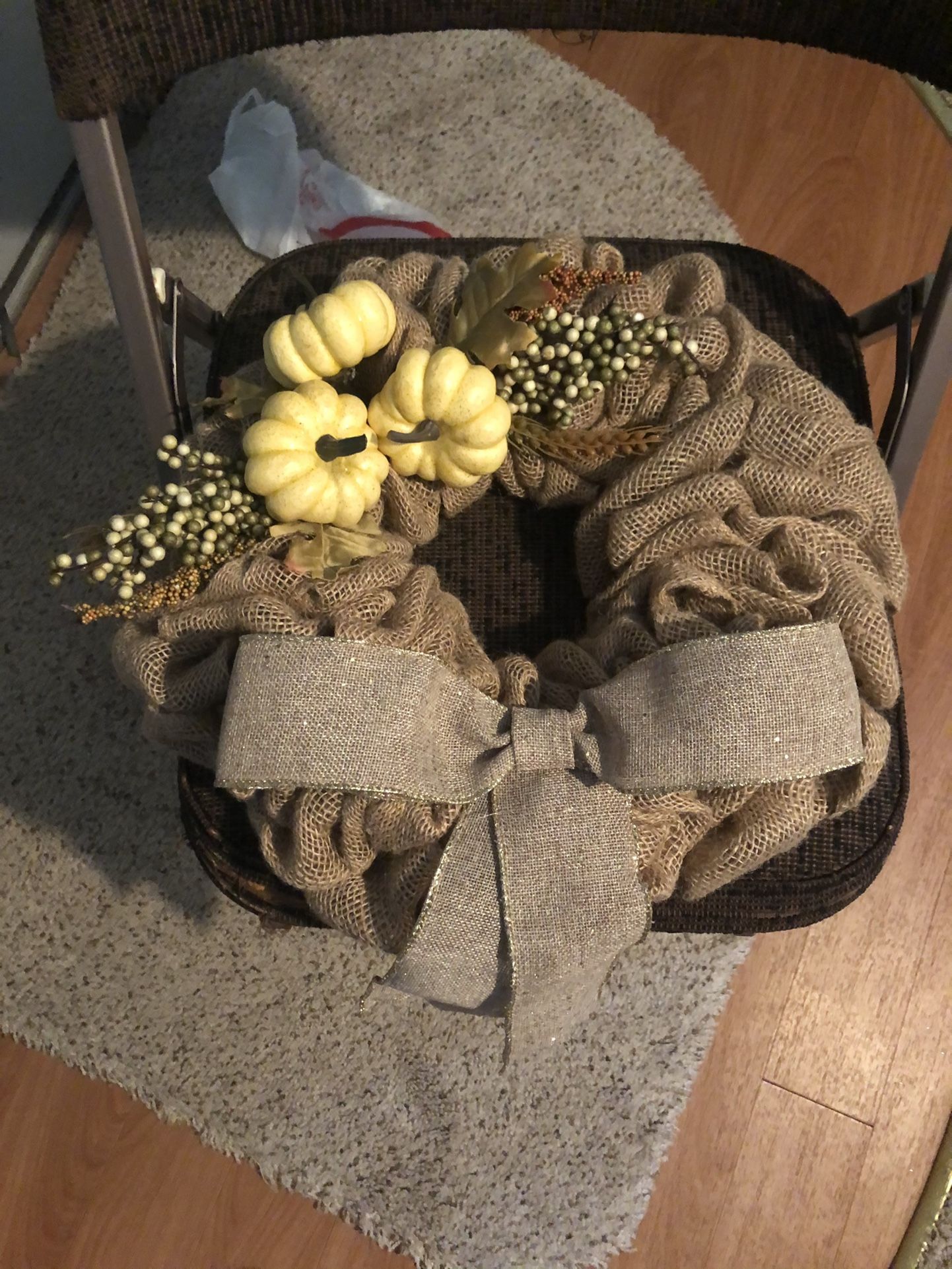12” Burlap Fall Wreath