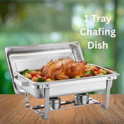 New, 10-Quart Stainless Steel Chafing Dish Buffet with 1 Tray