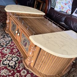 Vintage Coffee Table With Center And Side Storage