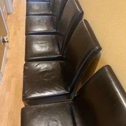 Black Leather High Back dining Chairs USED $20 ea. Chair