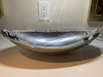 OCEAN CHARMS SILVER METAL BOWL