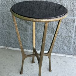 Butler Specialty Company Flavio Metal and Stone Accent Table - Black/Bronze